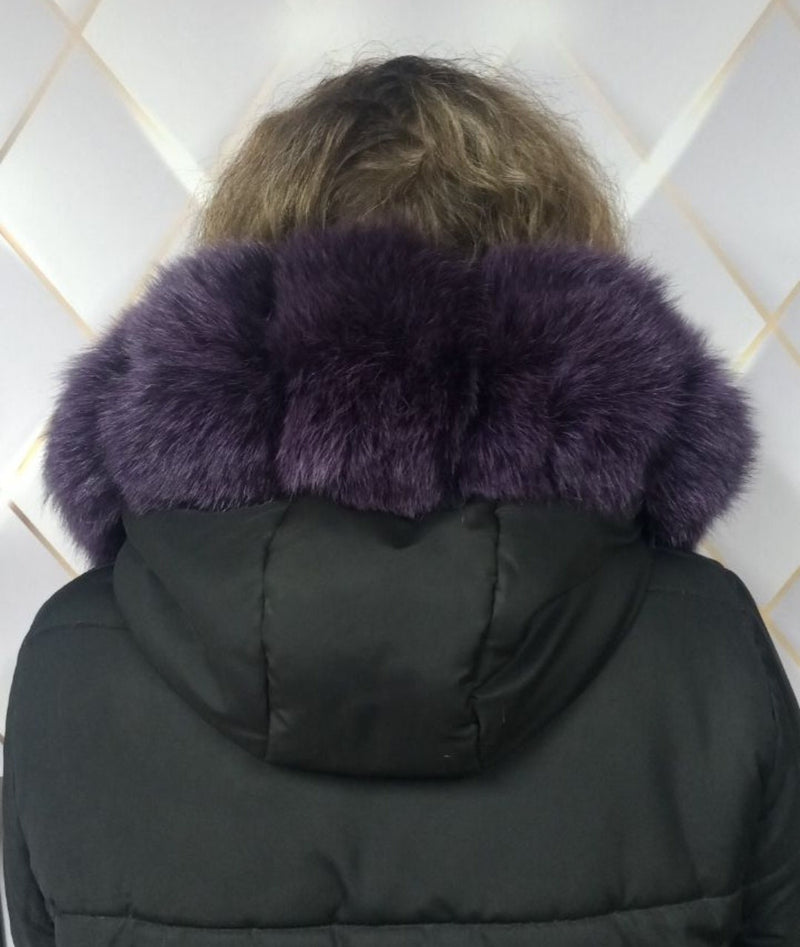 BY ORDER Extra Large Real Fox Fur (Tail) Collar Hood from pieces, Fur collar trim, Fox Fur Collar, Fur Scarf, Fur Ruff, Fox Fur Hood, stripe