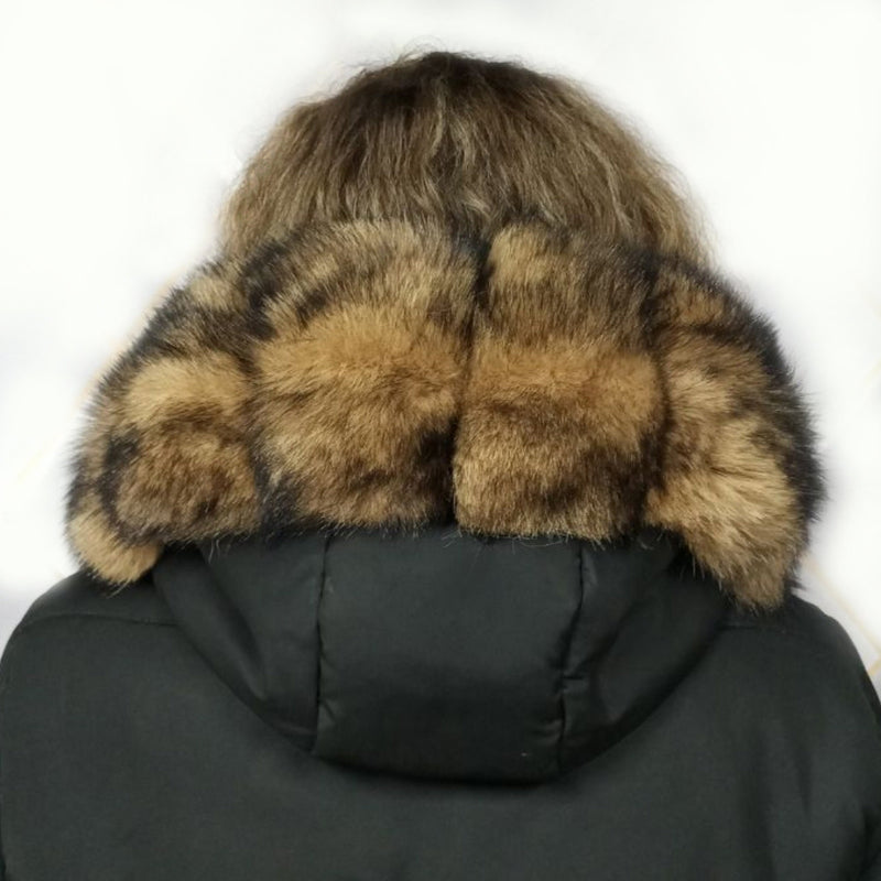 BY ORDER Extra Large Real Fox Fur (Tail) Collar Hood from pieces, Fur collar trim, Fox Fur Collar, Fur Scarf, Fur Ruff, Fox Fur Hood, stripe