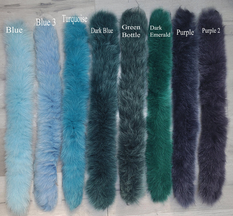 READY to SHIP, Real Fox Fur (Tail) Trim Hood, Fur collar trim, Fox Fur Collar, Fur Scarf, Fur Ruff, Fur Hood, Fur stripe, Coat Trim, Jacket