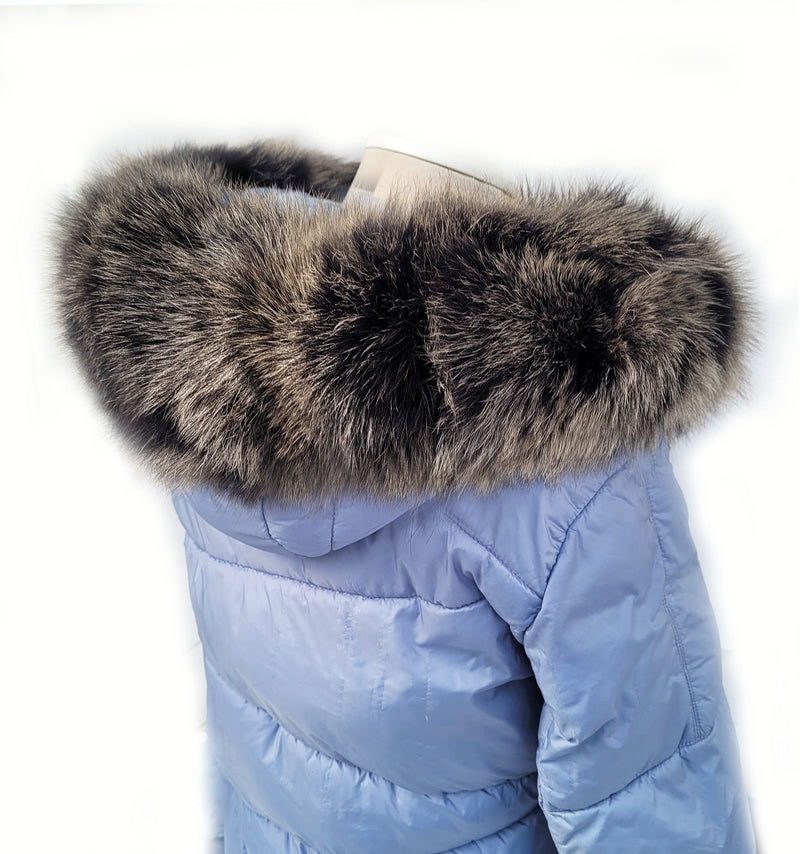 Large Brown Fox Fur Trim, Collar for Hood (PIECES), 80 cm