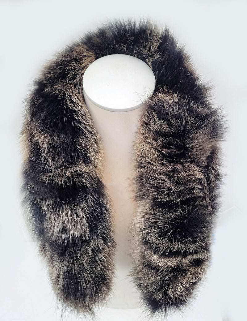 Large Brown Fox Fur Trim, Collar for Hood (PIECES), 80 cm
