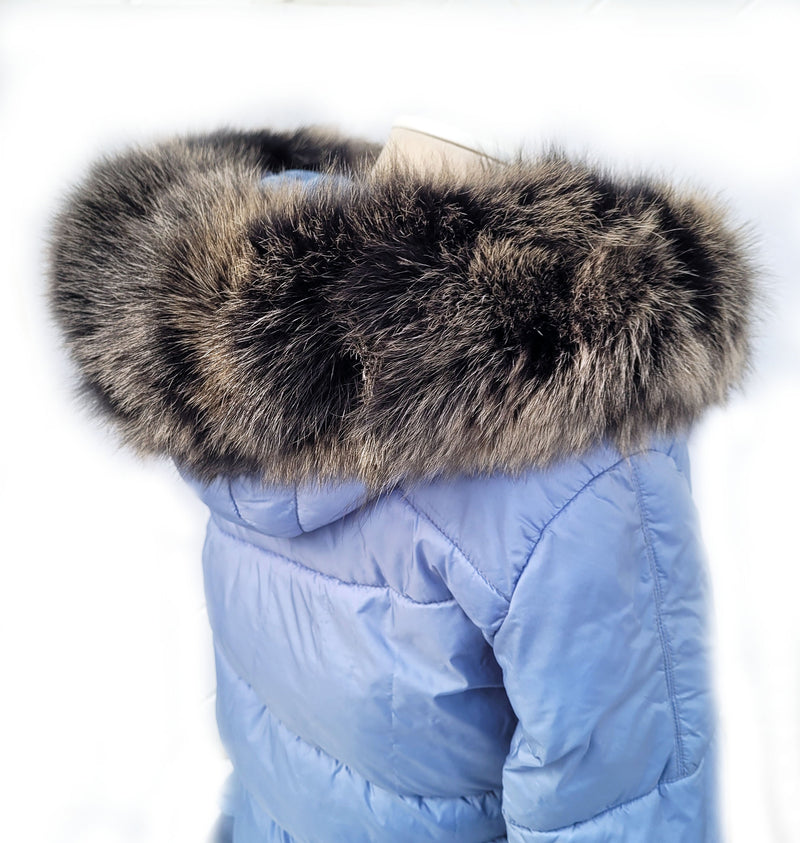 Large Brown Fox Fur Trim, Collar for Hood (PIECES), 80 cm