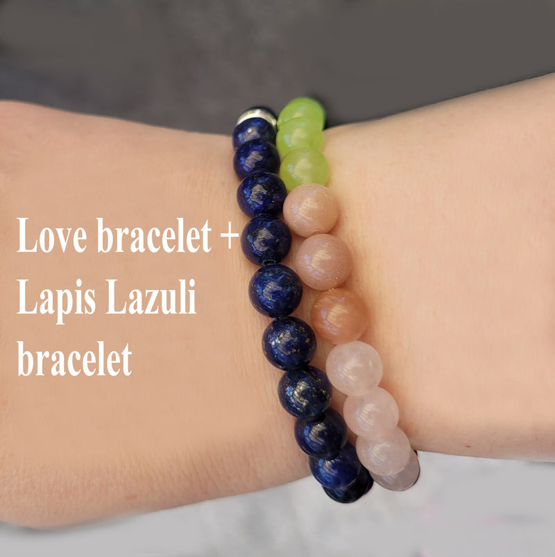Love Attractor Bracelet, Crystal Stone Bead Bracelet, Popularity Bracelet, Friendship Bracelet, Rose Quartz 8MM Beaded Bracelet Cuff Bangle