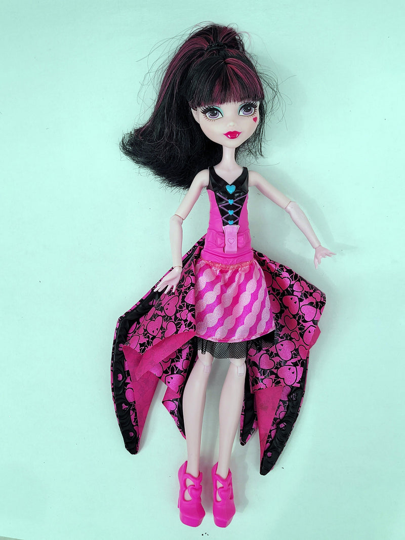 Monster High Draculaura Ghoul to Bat Transformation Doll for Collectors, OOAK Repaints, Playing, Mattel, Complete, Original Clothes, Wings