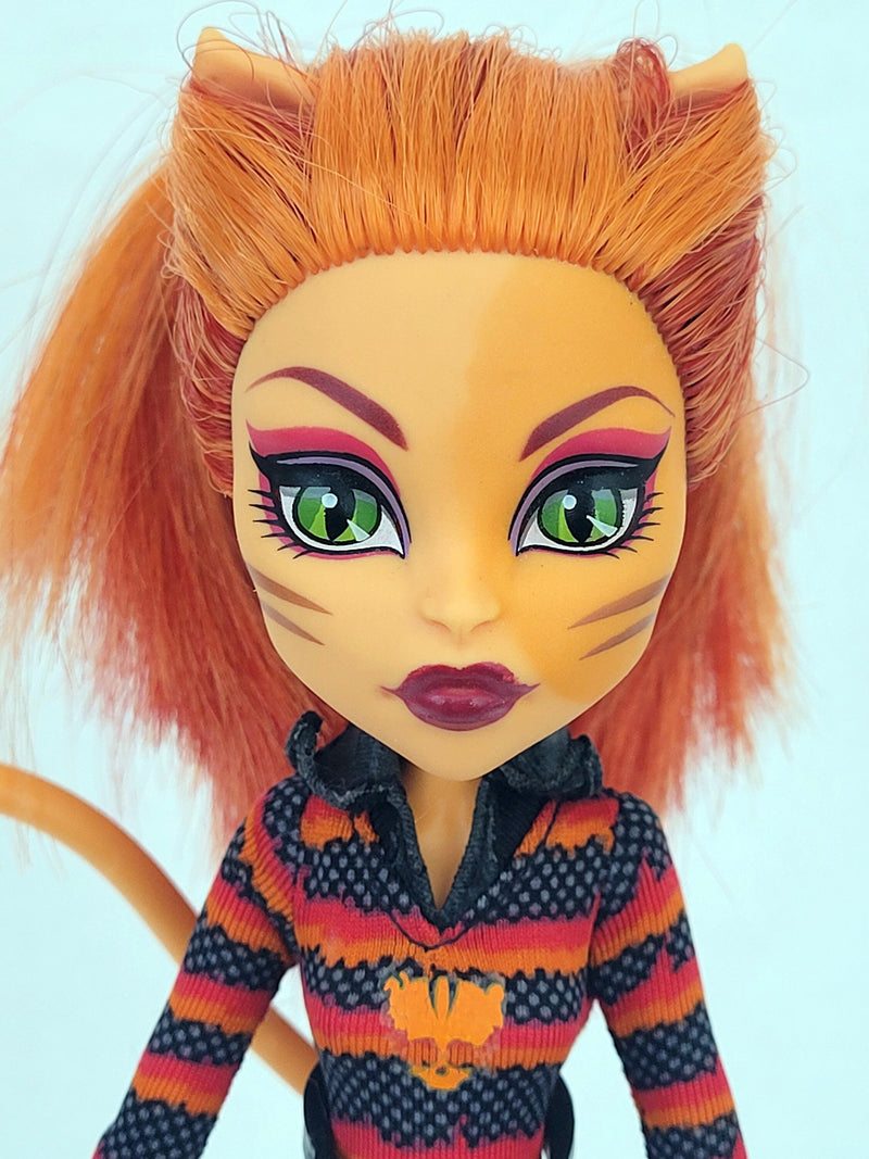 Monster High Doll Power Ghouls Toralei Stripe as Cat Tastrophe for Collectors, OOAK Repaints, Playing, Very Rare Doll, Original Clothes Girl