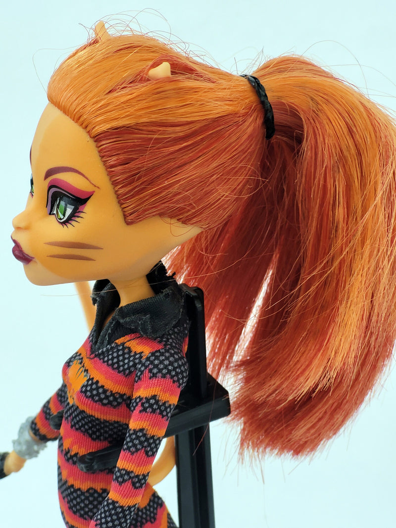 Monster High Doll Power Ghouls Toralei Stripe as Cat Tastrophe for Collectors, OOAK Repaints, Playing, Very Rare Doll, Original Clothes Girl