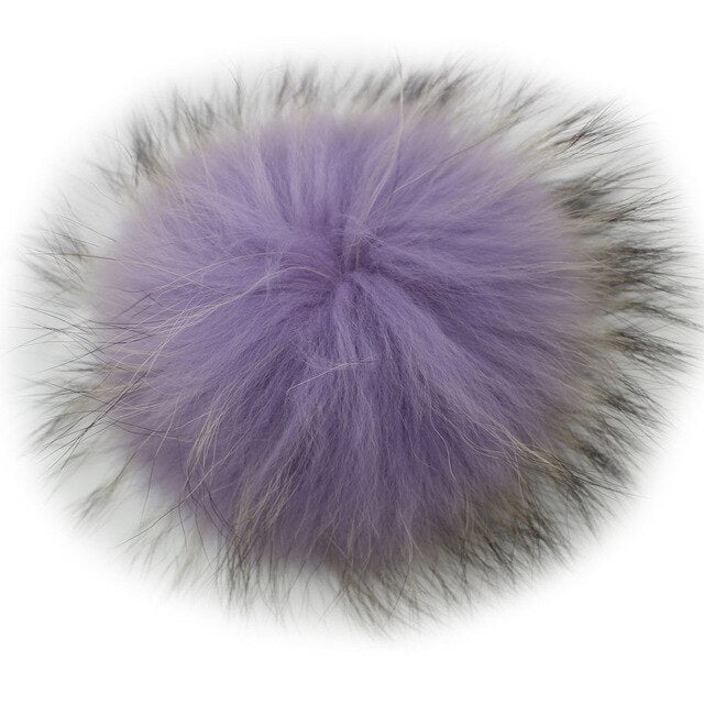 15-16cm Round Fluffy Real Raccoon Fur Pompoms For Handbags Keychains and Knitted Beanie Cap Hats  Genuine fur pompon Pom pom