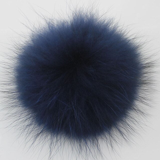15-16cm Round Fluffy Real Raccoon Fur Pompoms For Handbags Keychains and Knitted Beanie Cap Hats  Genuine fur pompon Pom pom
