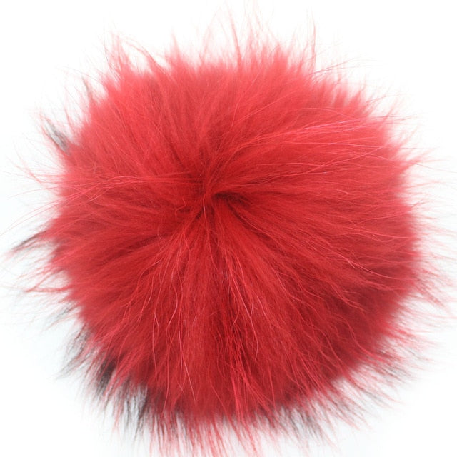 15-16cm Round Fluffy Real Raccoon Fur Pompoms For Handbags Keychains and Knitted Beanie Cap Hats  Genuine fur pompon Pom pom