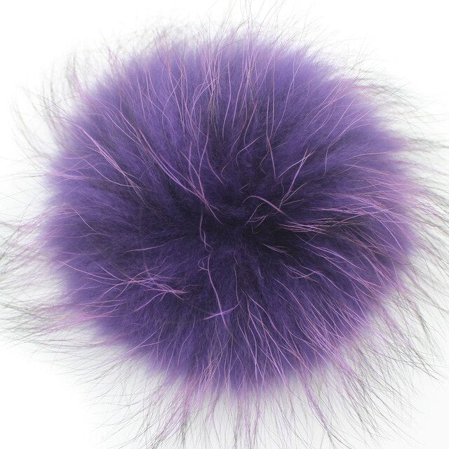 15-16cm Round Fluffy Real Raccoon Fur Pompoms For Handbags Keychains and Knitted Beanie Cap Hats  Genuine fur pompon Pom pom