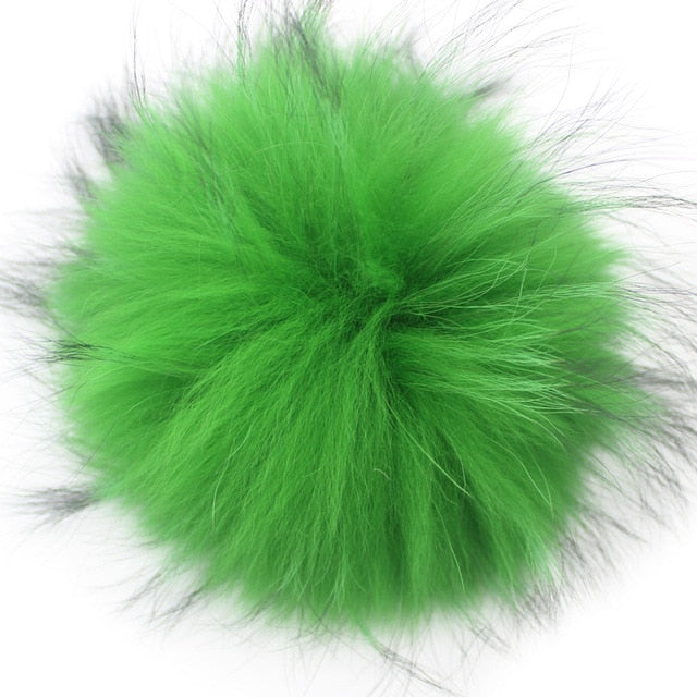 15-16cm Round Fluffy Real Raccoon Fur Pompoms For Handbags Keychains and Knitted Beanie Cap Hats  Genuine fur pompon Pom pom