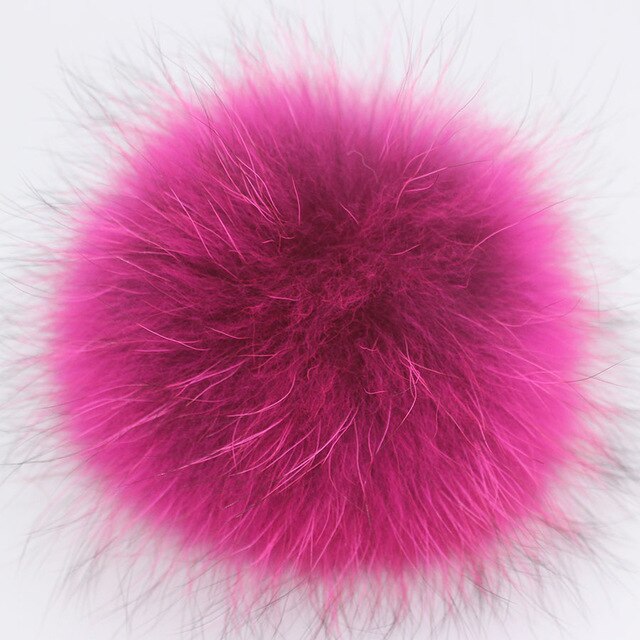 15-16cm Round Fluffy Real Raccoon Fur Pompoms For Handbags Keychains and Knitted Beanie Cap Hats  Genuine fur pompon Pom pom