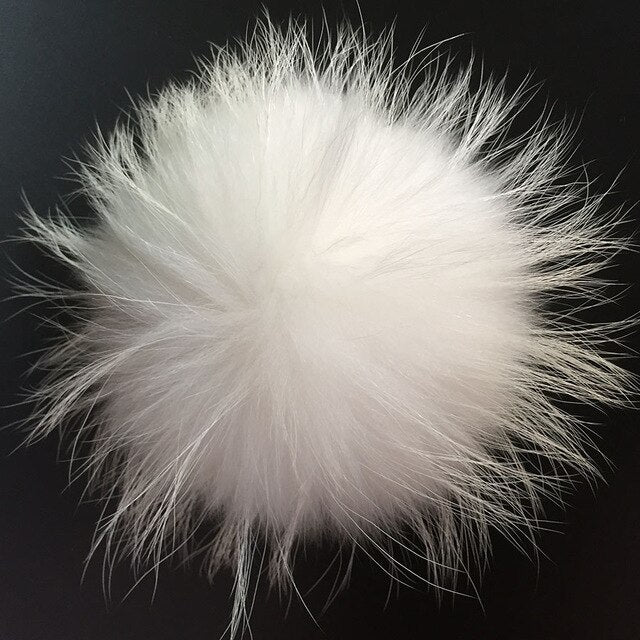 15-16cm Round Fluffy Real Raccoon Fur Pompoms For Handbags Keychains and Knitted Beanie Cap Hats  Genuine fur pompon Pom pom