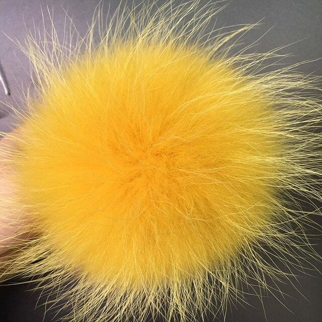15-16cm Round Fluffy Real Raccoon Fur Pompoms For Handbags Keychains and Knitted Beanie Cap Hats  Genuine fur pompon Pom pom