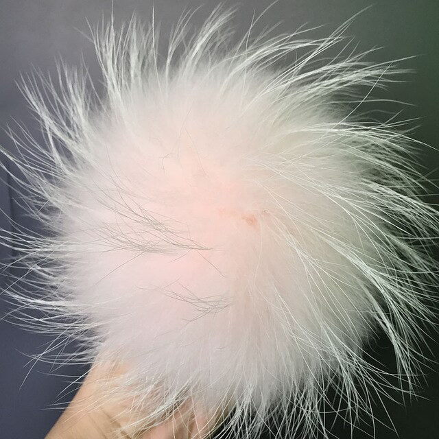 15-16cm Round Fluffy Real Raccoon Fur Pompoms For Handbags Keychains and Knitted Beanie Cap Hats  Genuine fur pompon Pom pom