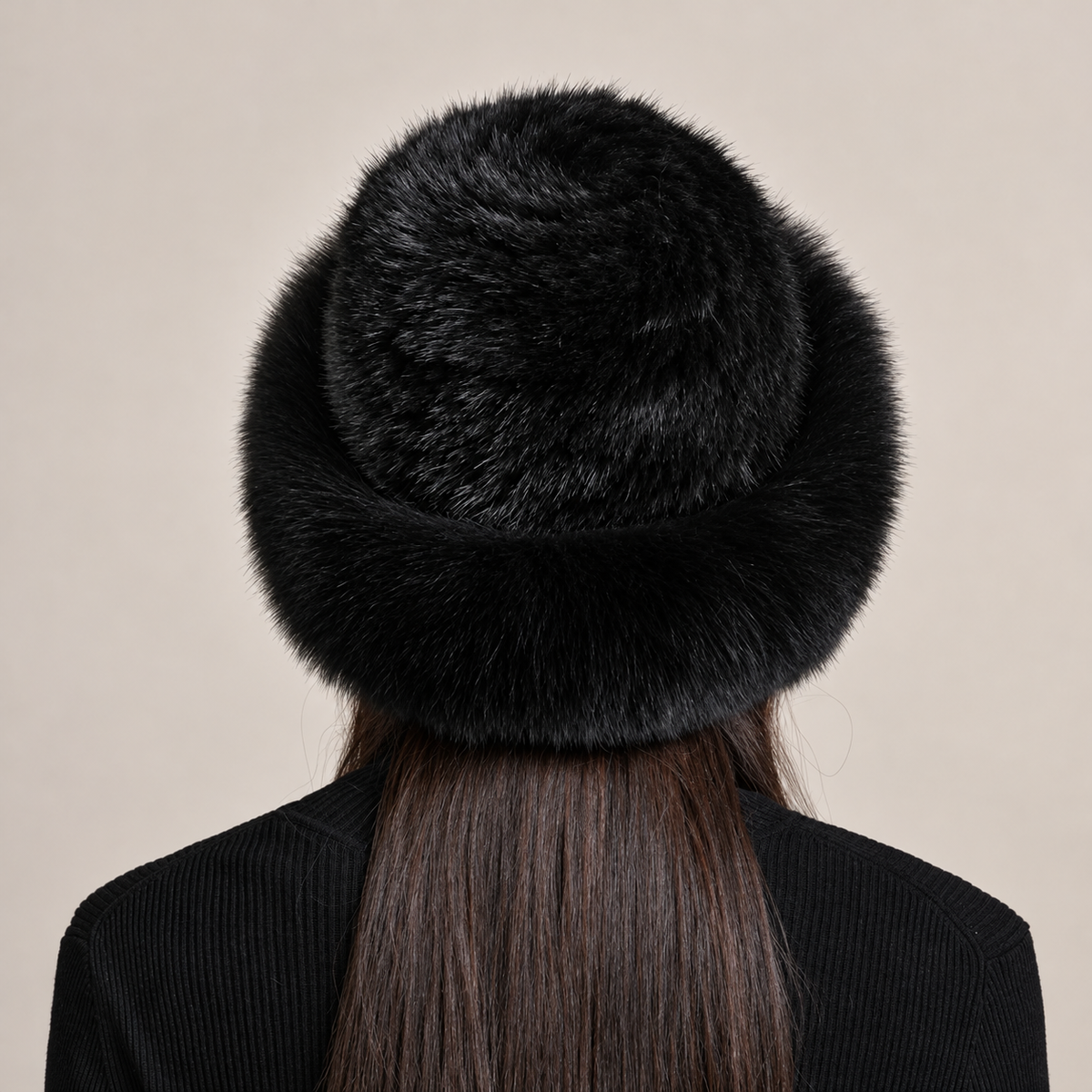 05 black rear fur hat photo