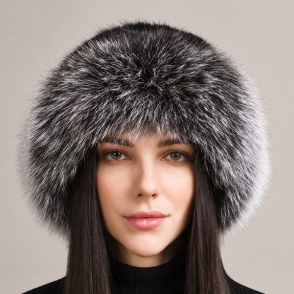 07 black silver front fur hat photo
