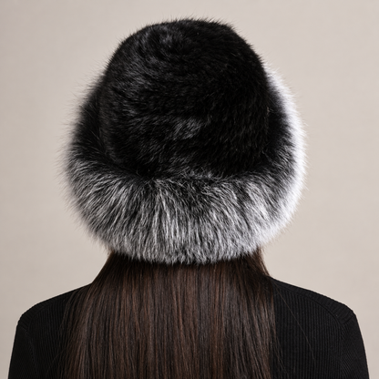 08 black silver rear fur hat photo