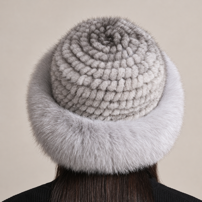 10 gray rear fur hat photo