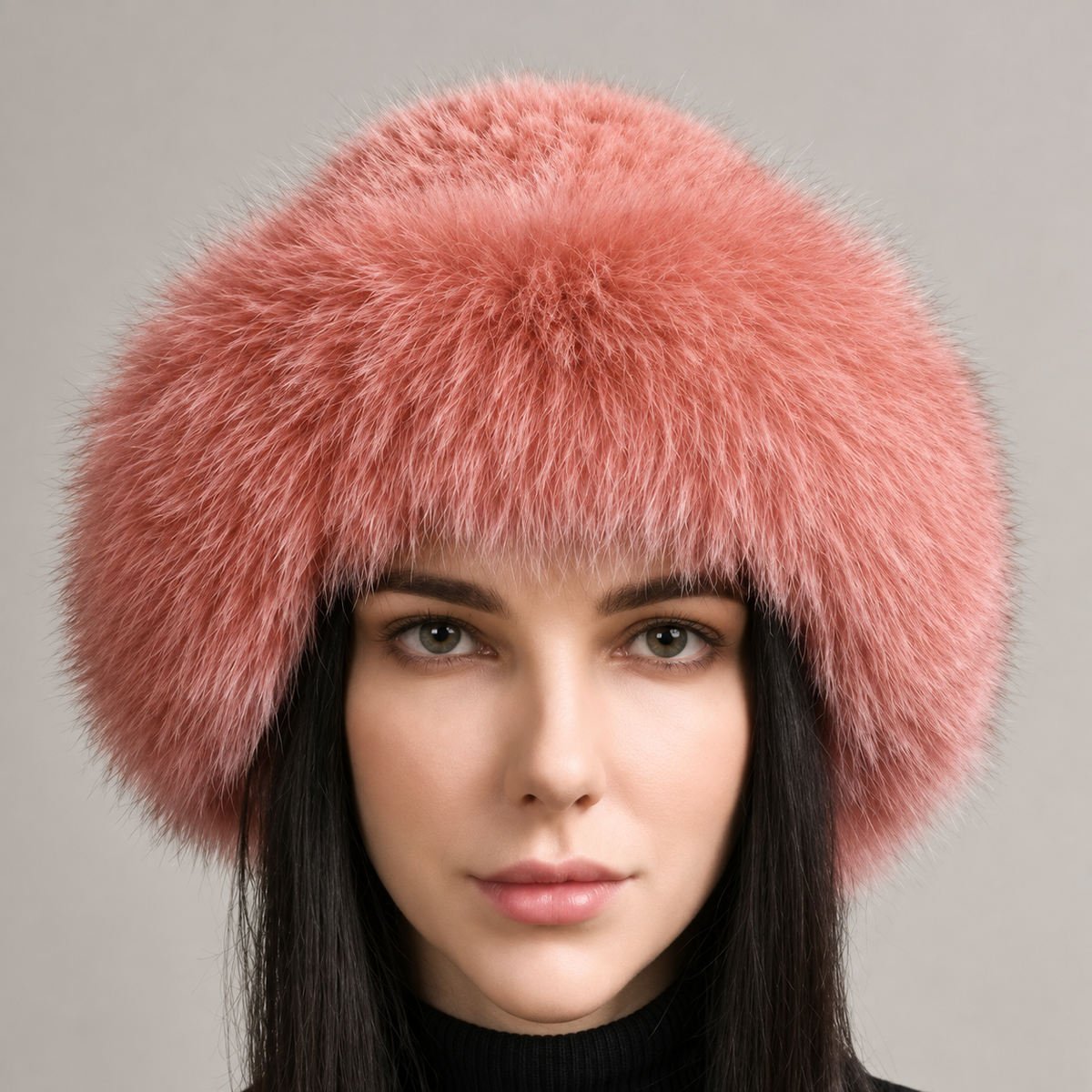 13 pink front fur hat photo