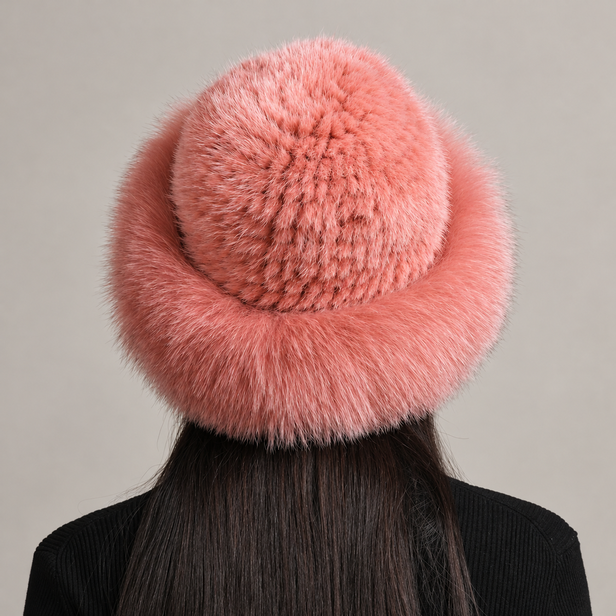 14 pink rear fur hat photo