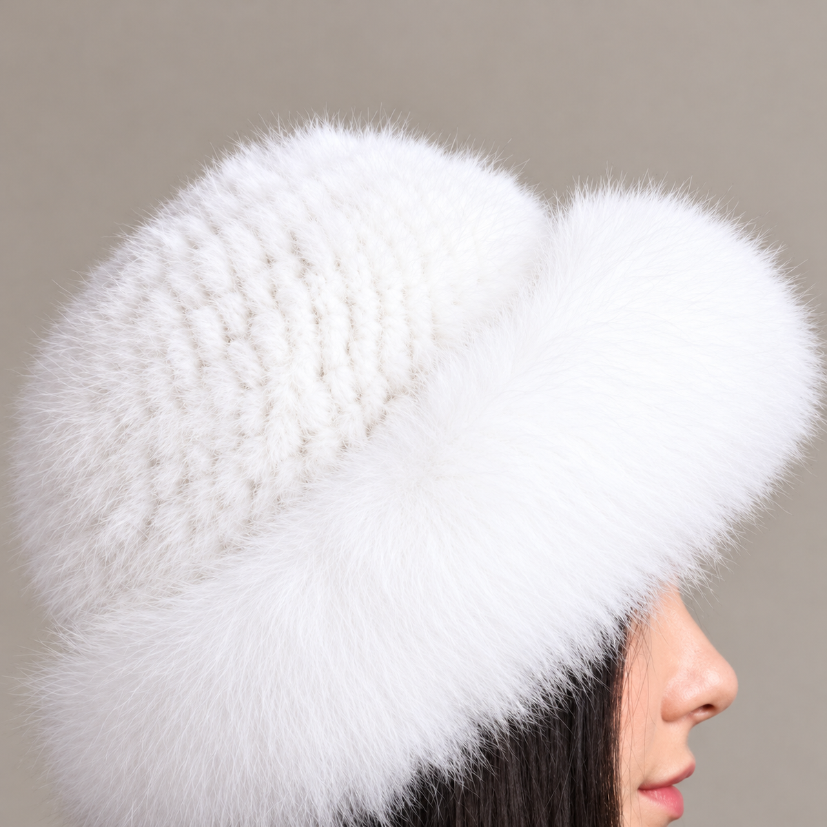 15 white side fur hat photo