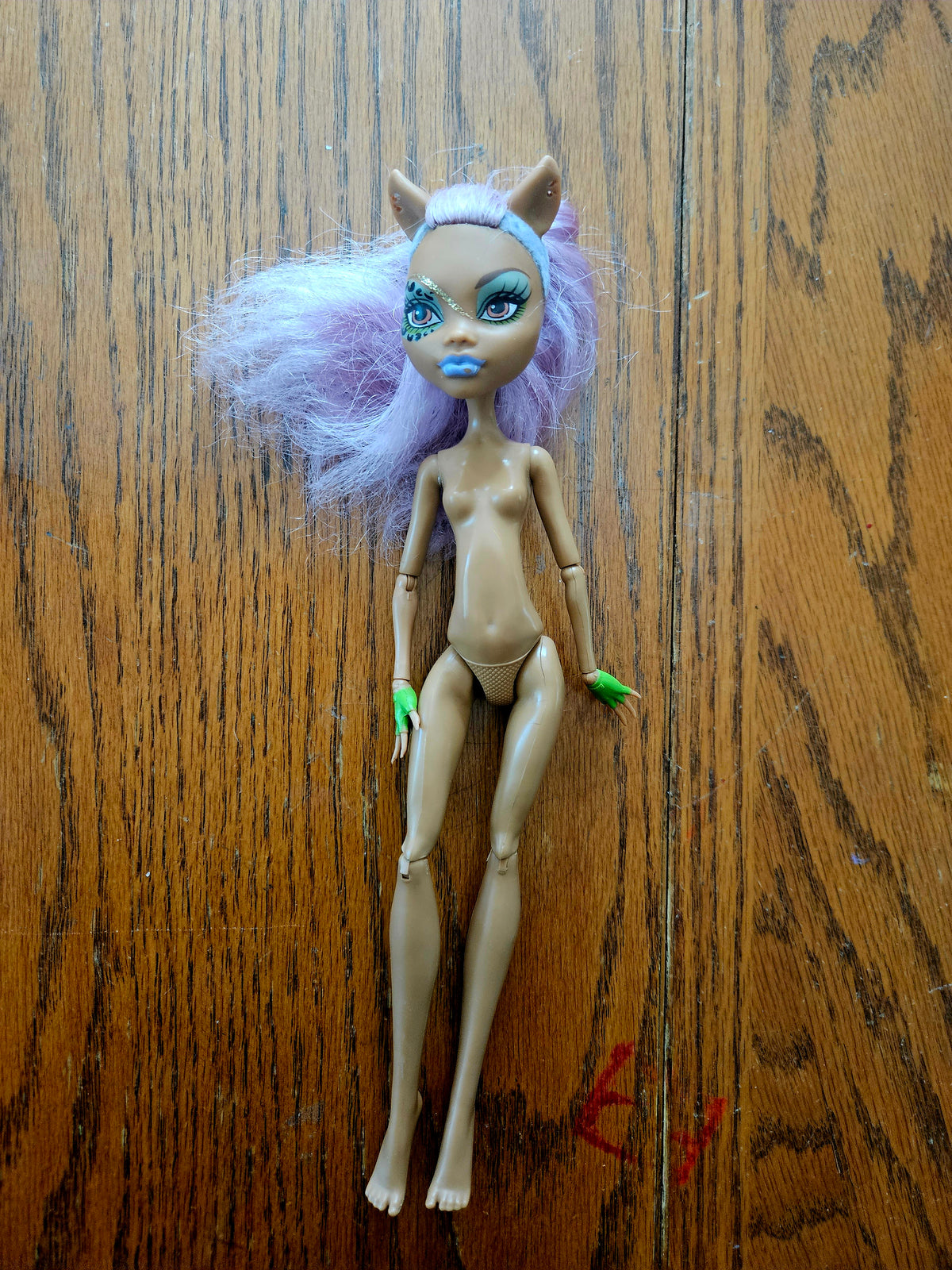 Clawdeen Wolf Ghouls Rule Monster High Doll – Nude with Gloves – Pre-Owned