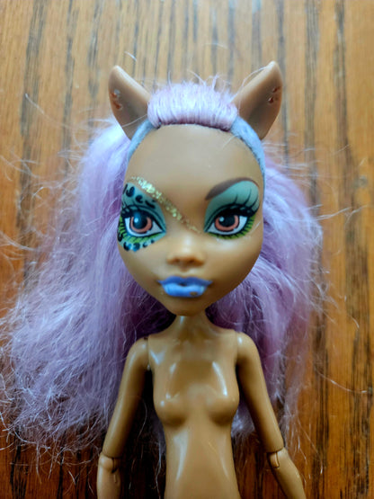 Clawdeen Wolf Ghouls Rule Monster High Doll – Nude with Gloves – Pre-Owned