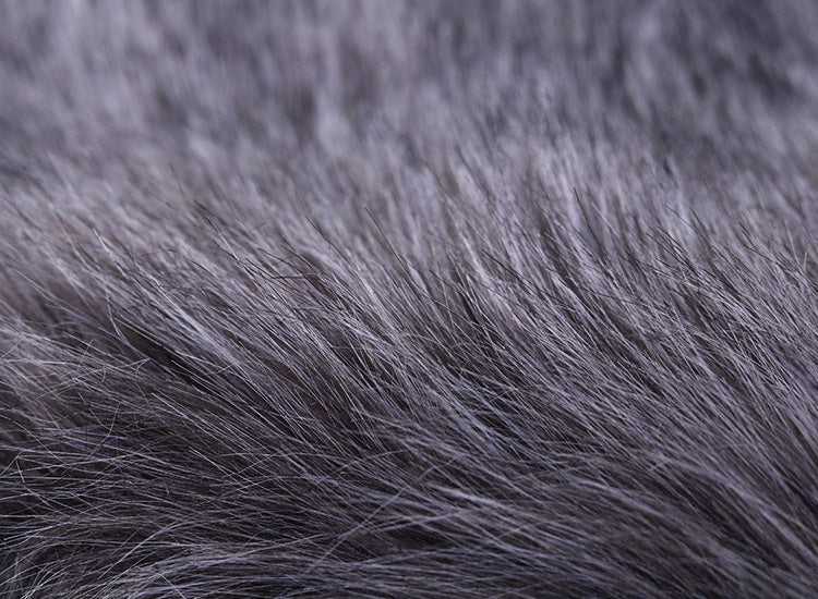 Long Faux Fox Fur Bridal Shawl - Elegant Evening Wrap