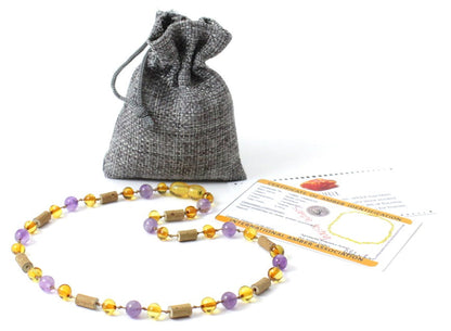 NBBP-H2 Honey Amber Necklace with Amethyst and Hazelwood-1