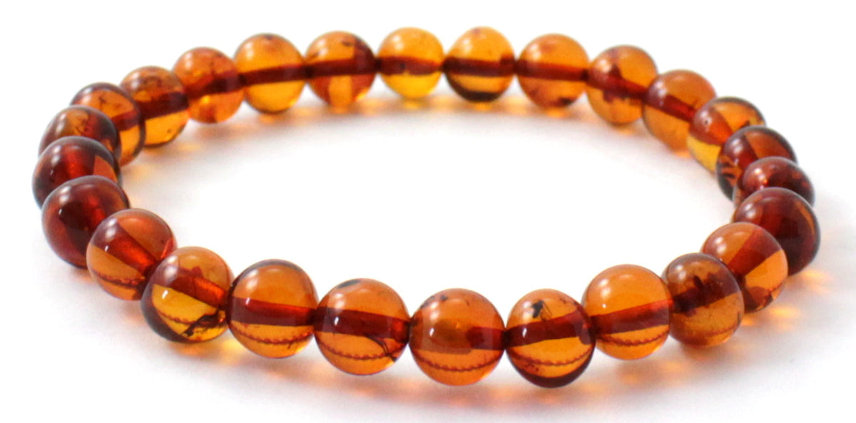 Amber Polished Cognac Stretch Bracelet for Adults-3