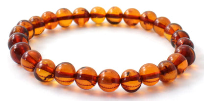 Amber Polished Cognac Stretch Bracelet for Adults-3