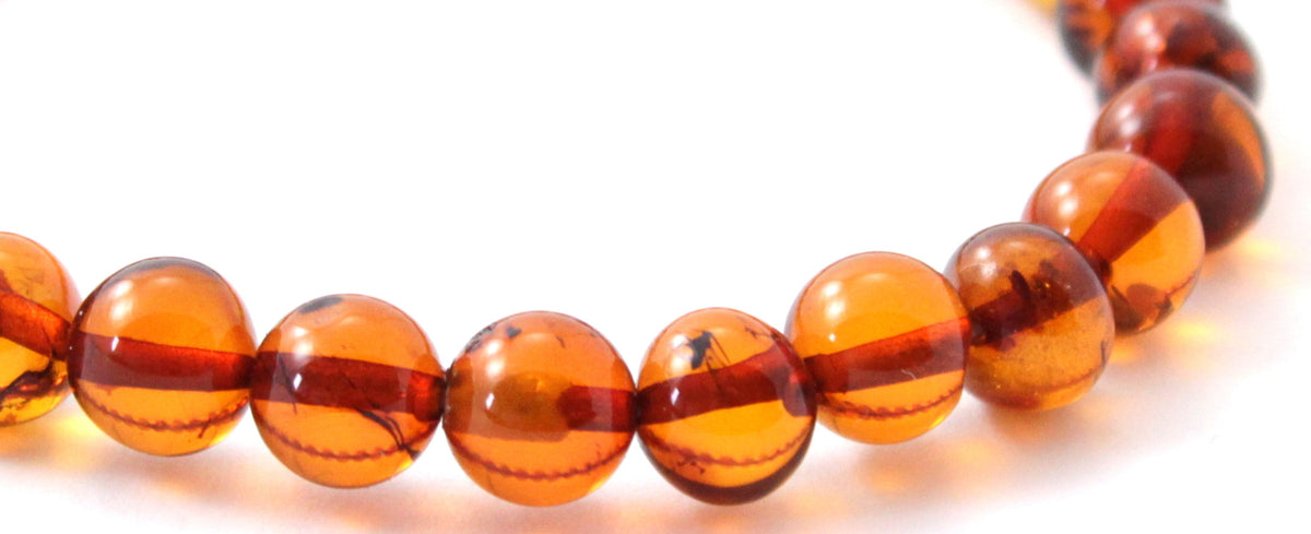 Amber Polished Cognac Stretch Bracelet for Adults-2