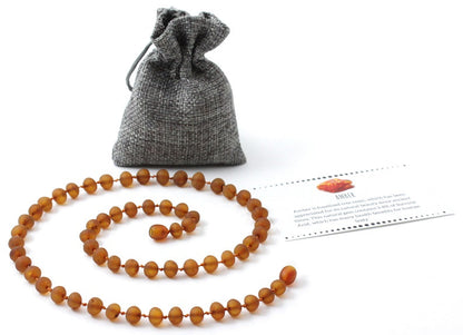 NBAR-3 Amber Adult Raw Cognac Teething Necklace-1