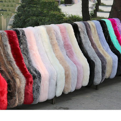 Long Faux Fox Fur Scarf - 180 cm Winter Wrap for Women - Big red