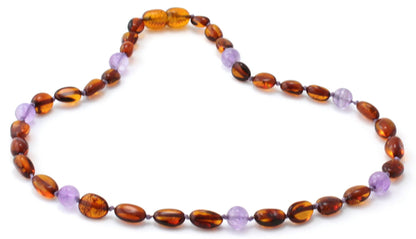 Amethyst and Amber Teething Necklaces-2