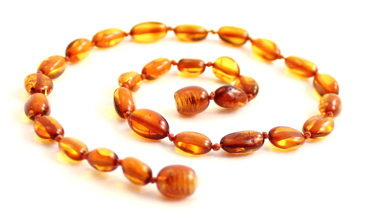 Bean Amber Cognac Baby Calming Necklace-0