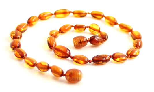 Bean Amber Cognac Baby Calming Necklace-0