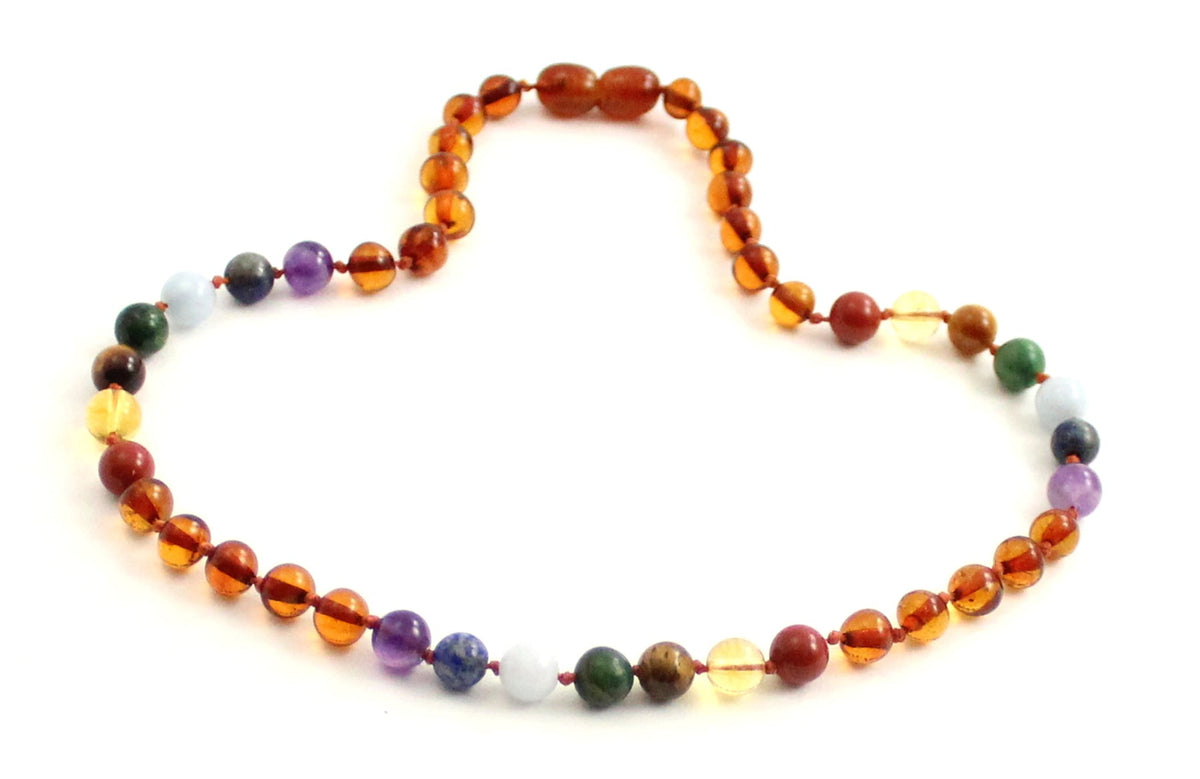 Amber and Chakra Gemstone Necklaces-2