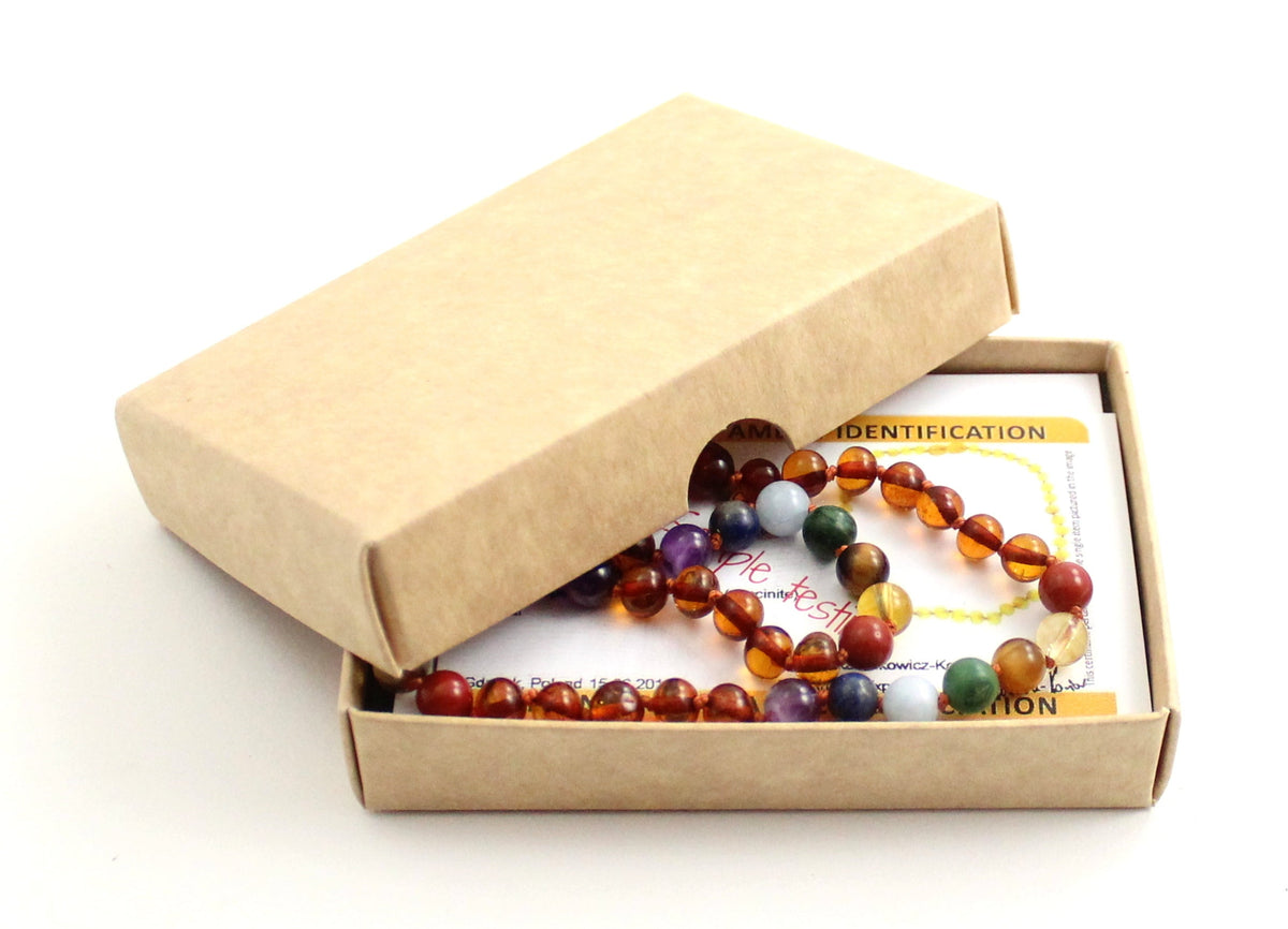Amber and Chakra Gemstone Necklaces-1