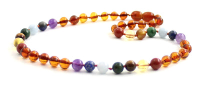 Amber and Chakra Gemstone Necklaces-3