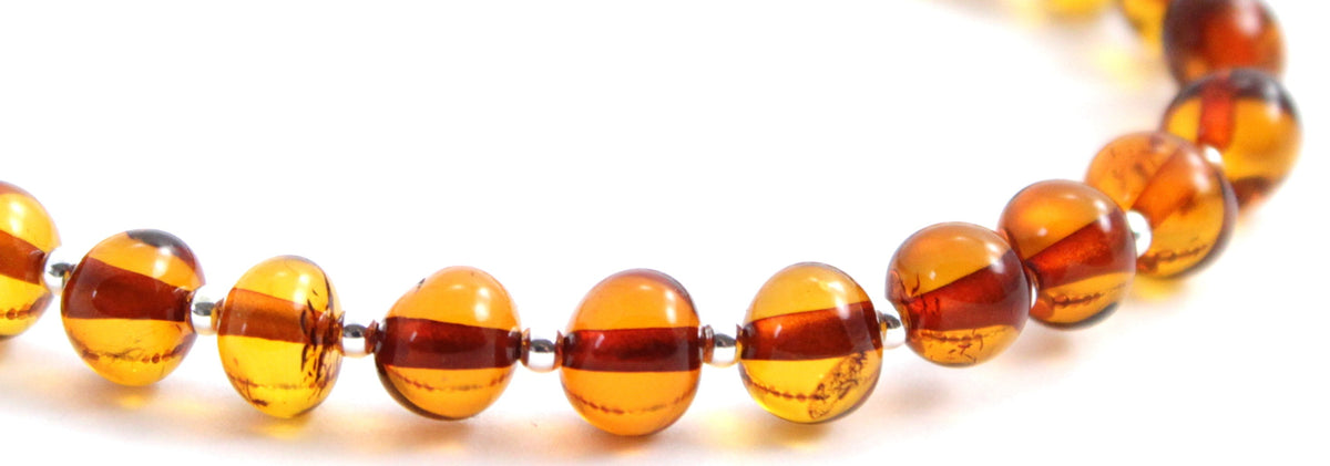 Amber Cognac Baltic Bracelet With Silver-1