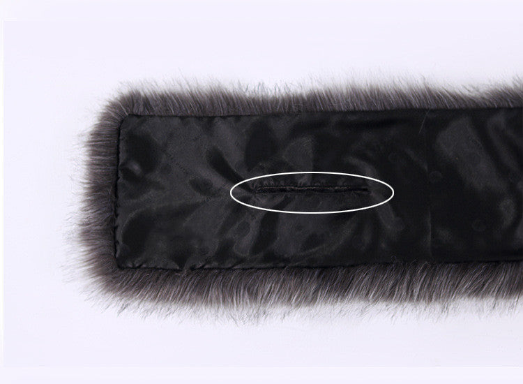 Long Faux Fox Fur Bridal Shawl - Elegant Evening Wrap - Light Grey