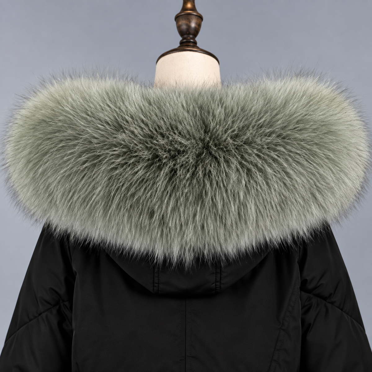 Green Real Fox Fur Hood Trim – Fur Collar Replacement