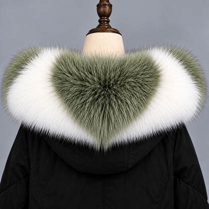 Natural Real Fox Fur Trim – Wide Hood Collar for Parka
