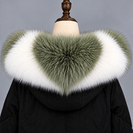 Natural Real Fox Fur Trim – Wide Hood Collar for Parka
