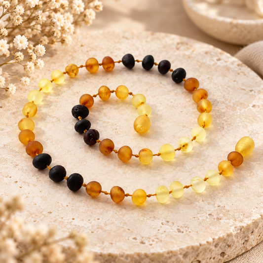 Amber Modern Rainbow Raw Necklace