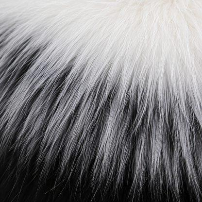 Luxury real fox fur hood trim – wide fur collar for winter coat – detail view