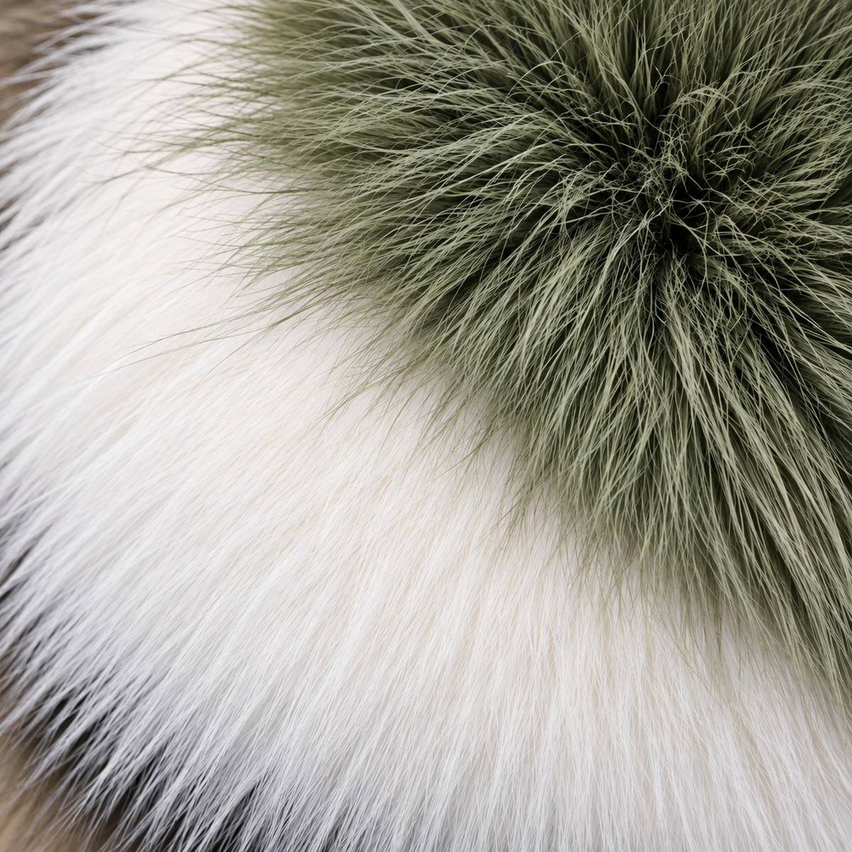 Close-up of natural fox fur on a wide replacement hood trim