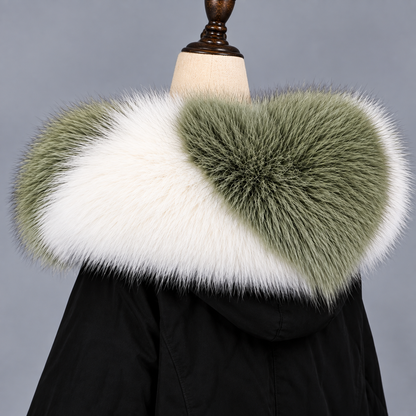 Genuine fox fur hood trim for a winter parka – wide natural fur collar